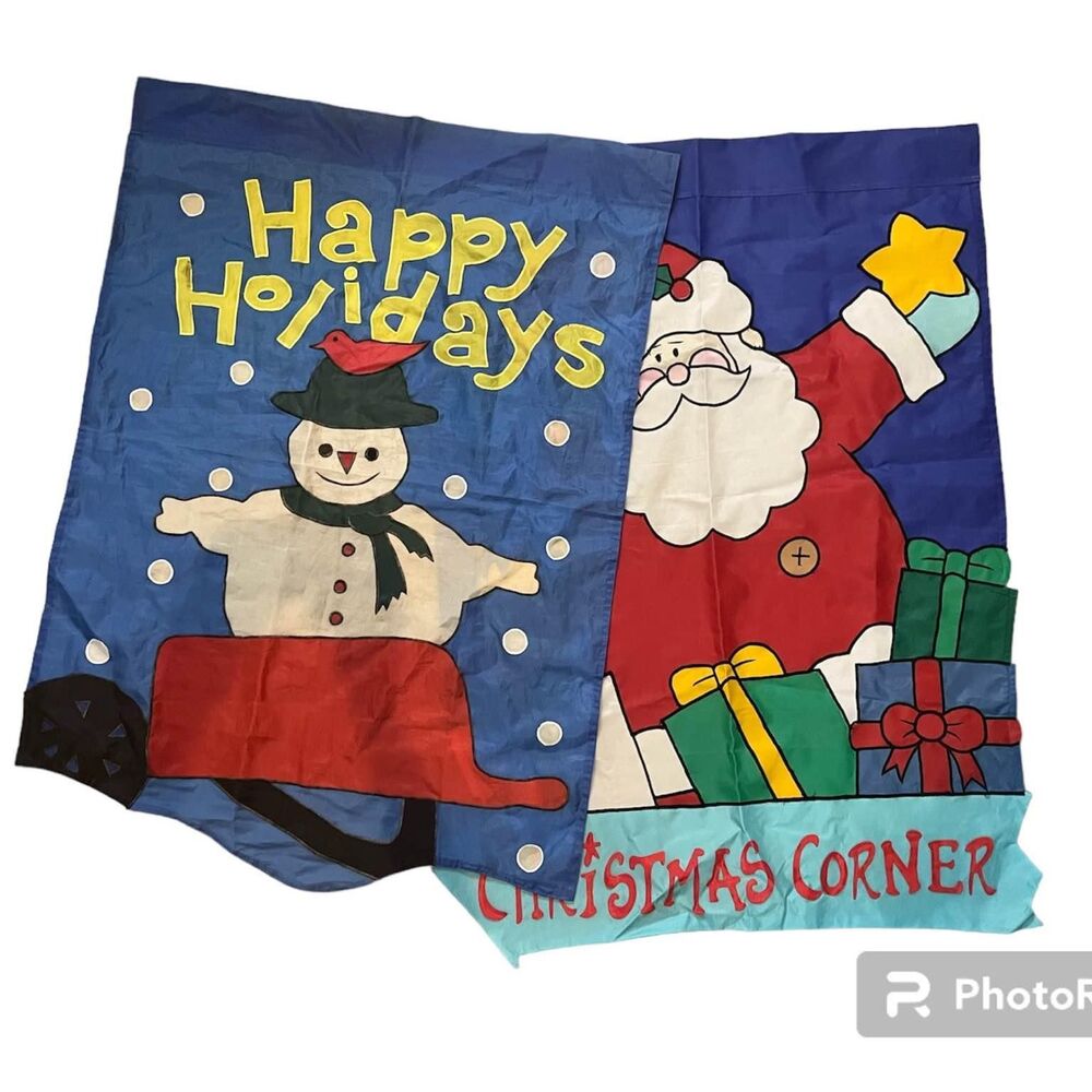 2 Christmas holiday garden banners flag 
Christmas corner banner is brand new